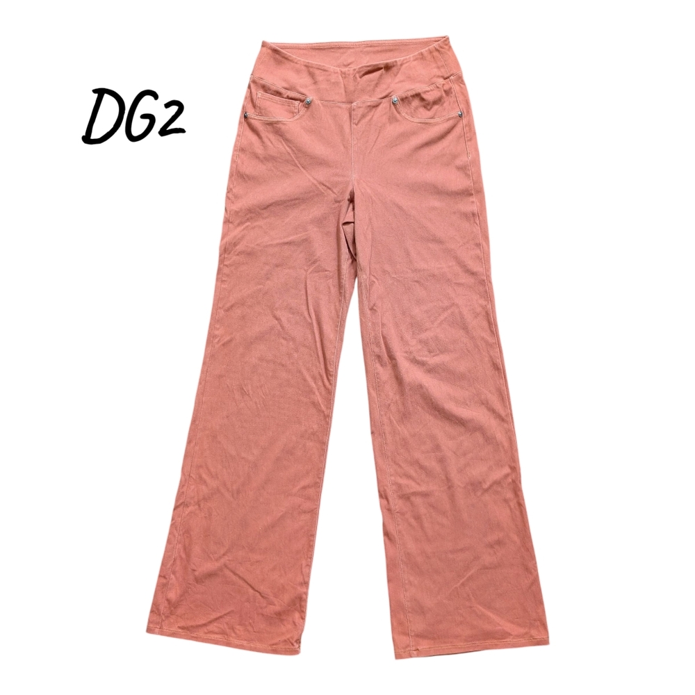 DG2 Rust 12T SuperStretch Knit Denim Tall Wide-Leg Pants For Long Legs